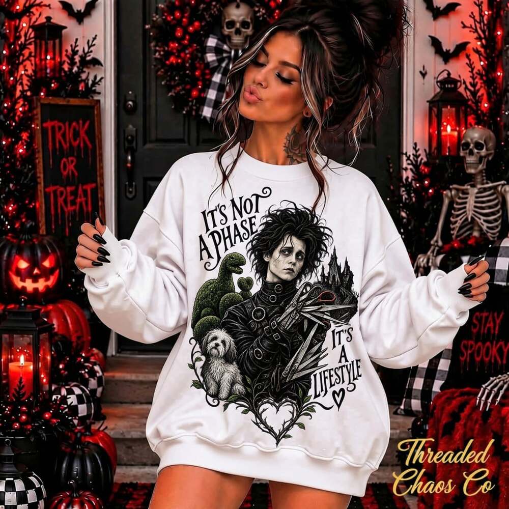 Threaded Chaos Co Edward Scissorhands It's Not A Phase Sweatshirt